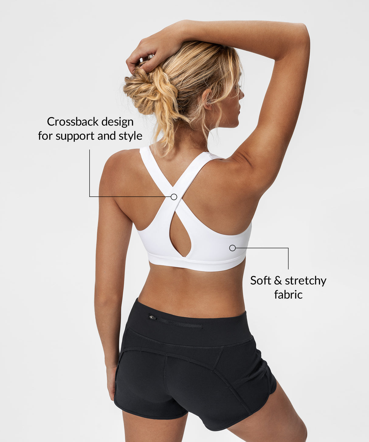 Shift Scoop Neckline Cross Back Padded Yoga Bra | Women's Light Support Sports Bra
