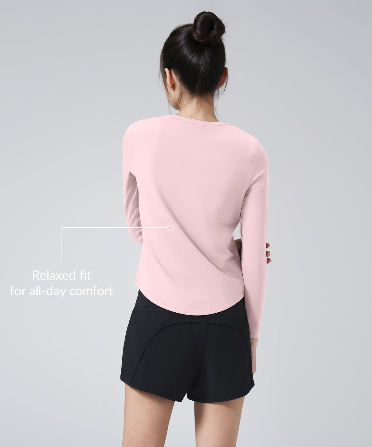 Camisa de manga larga de color liso para cualquier ocasión | Camiseta de manga larga para mujer