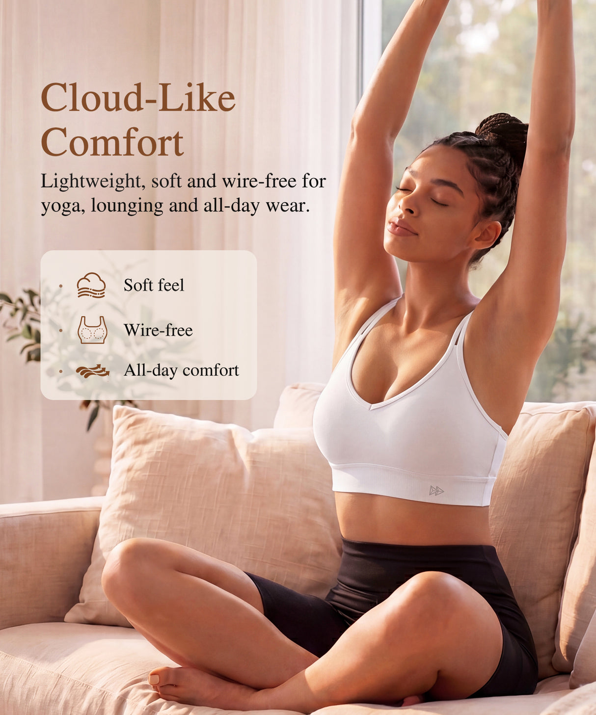 Anywhere V-Ausschnitt Diamond Mesh Yoga-BH | Leicht stützender Sport-BH für Damen