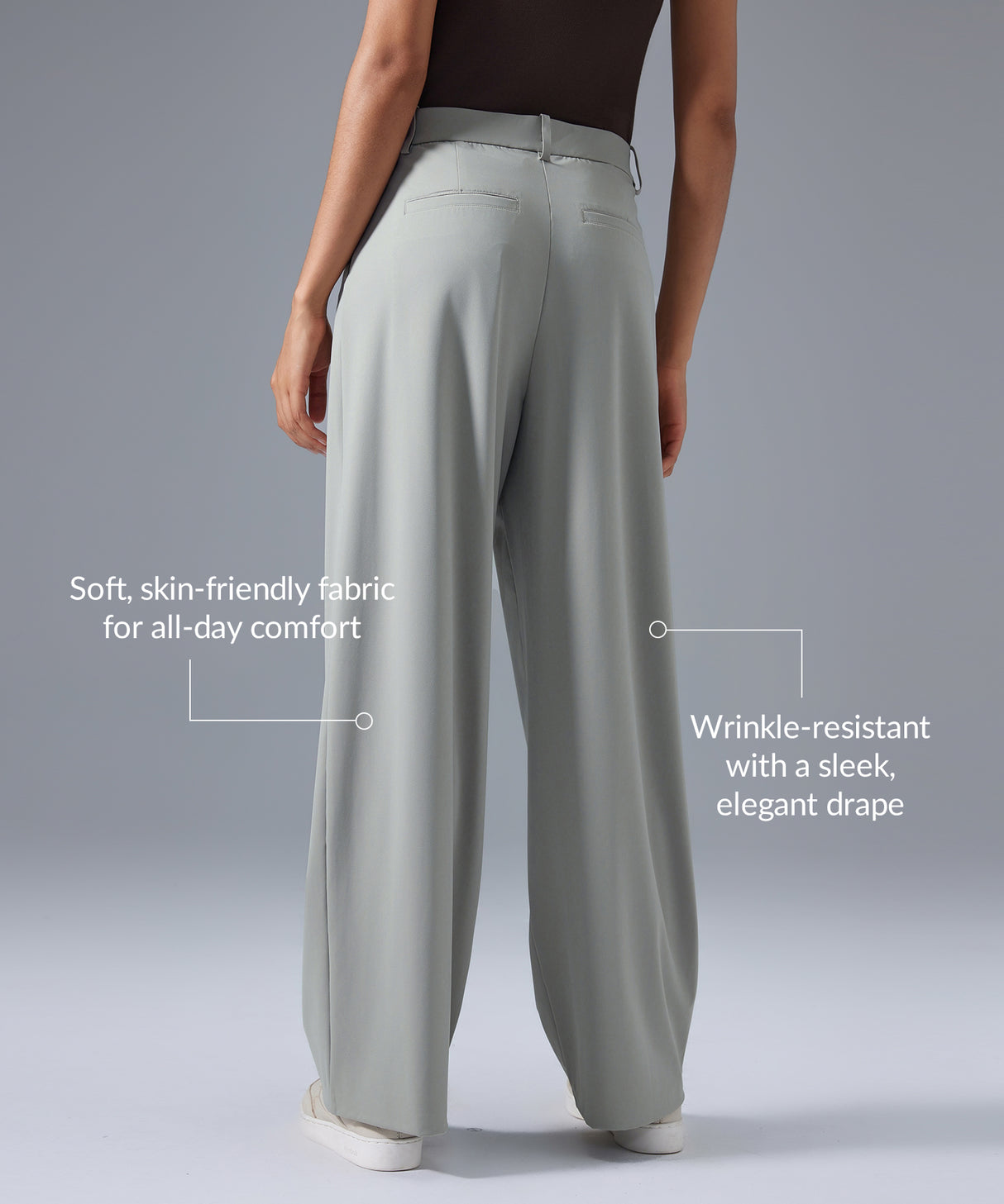 Modern Pleated Long Flowy Wide-leg Suit Pants| Women's Light Support Pants Modern Pleated Long Flowy Wide-leg Suit Pants| Women's Light Support Pants