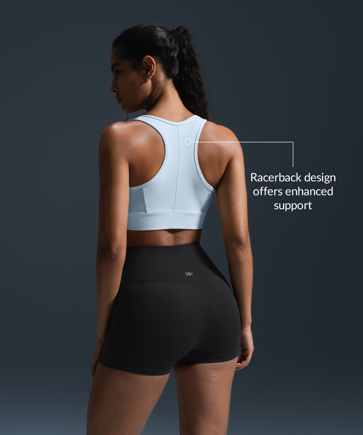 Reggiseno da corsa imbottito con zip frontale Enfold Racerback | Reggiseno sportivo ad alto sostegno da donna