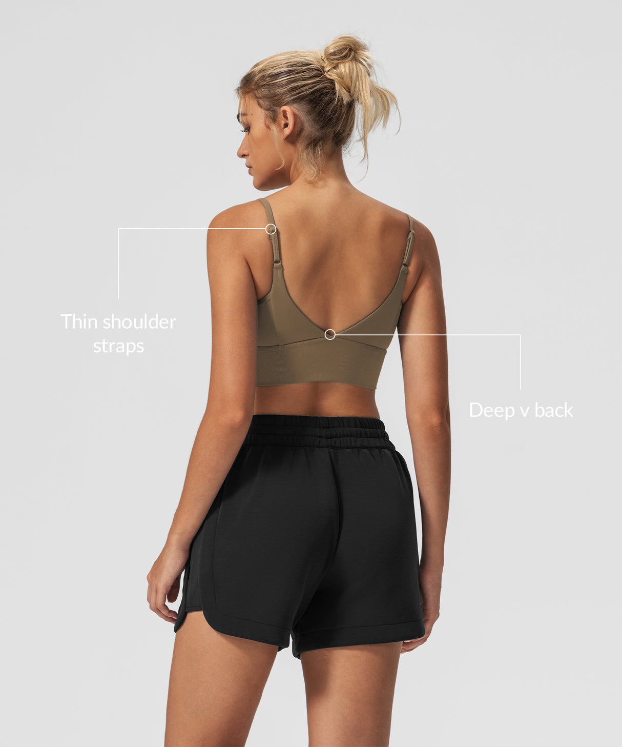 Echo V-Neck Ribbed Padded Yoga Bra | Women's Light Support Sports Bra