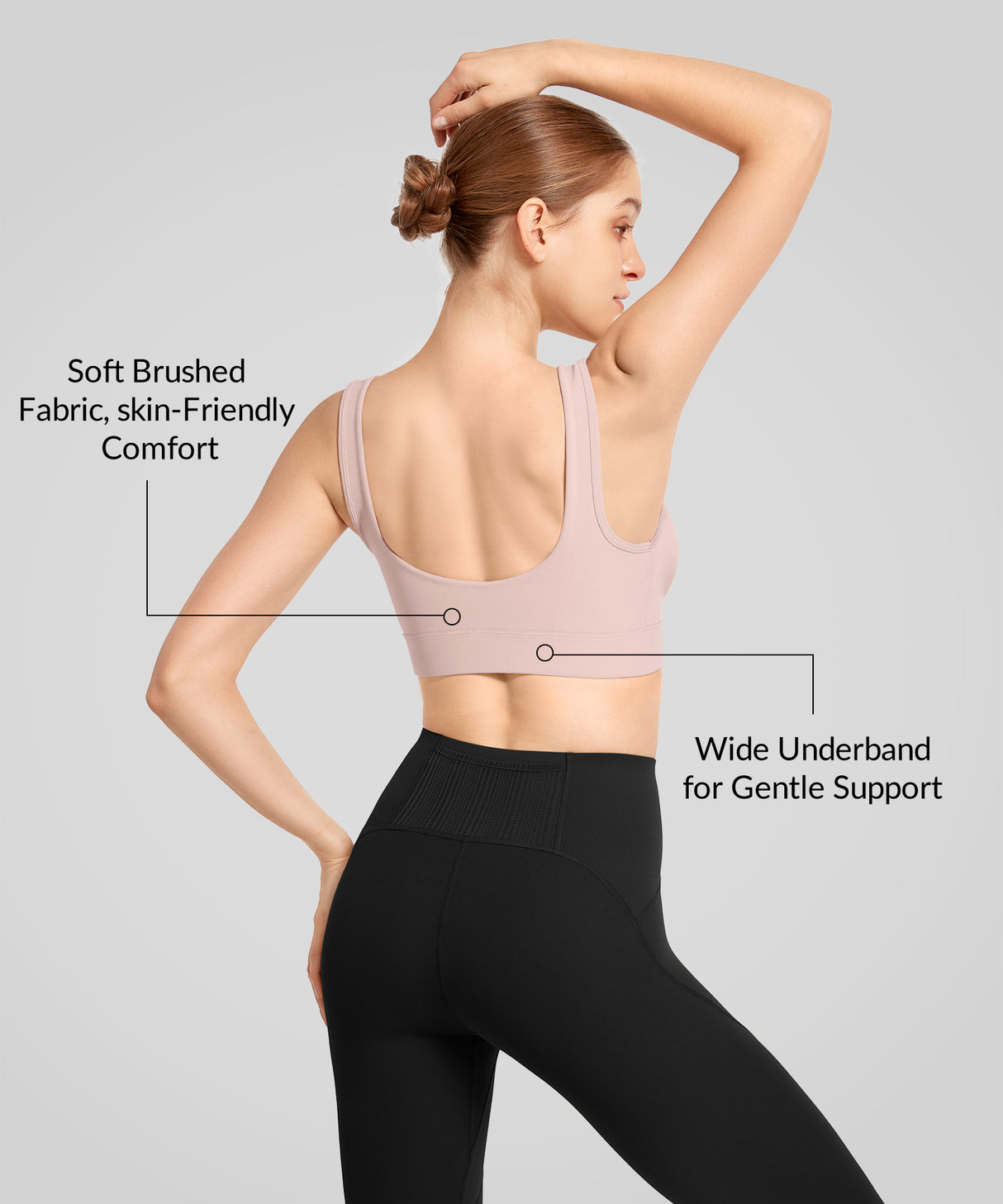 Anywhere V-Neck Wide Underband Sewn-In Pads Daily Bra | Women's Light Support Sports Bra