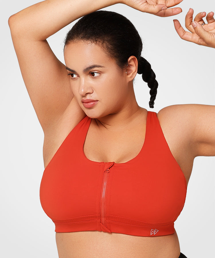 Power Zip Front Criss Cross Vadderad Löpar-BH | Sport-BH med högt stöd för kvinnor Power Zip Front Criss Cross Vadderad Löpar-BH | Sport-BH med högt stöd för kvinnor