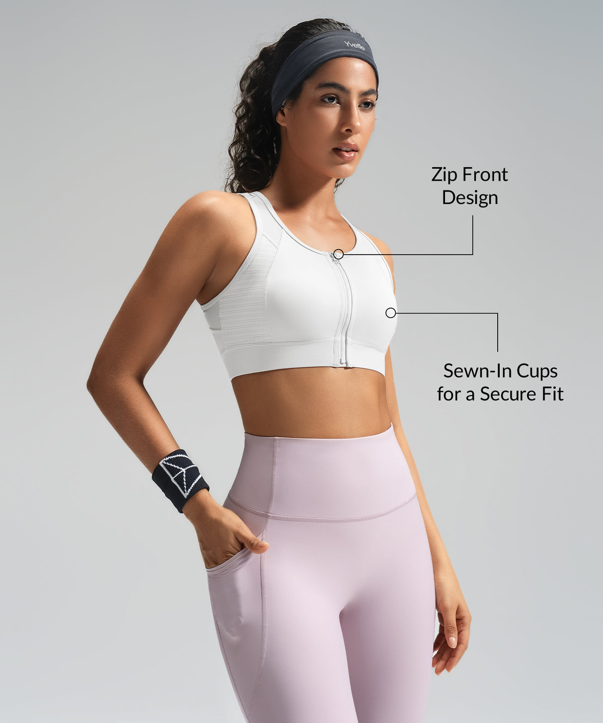 Power Front-Zip Mesh Racerback Löpar-BH | Sport-BH med högt stöd för kvinnor Power Front-Zip Mesh Racerback Löpar-BH | Sport-BH med högt stöd för kvinnor