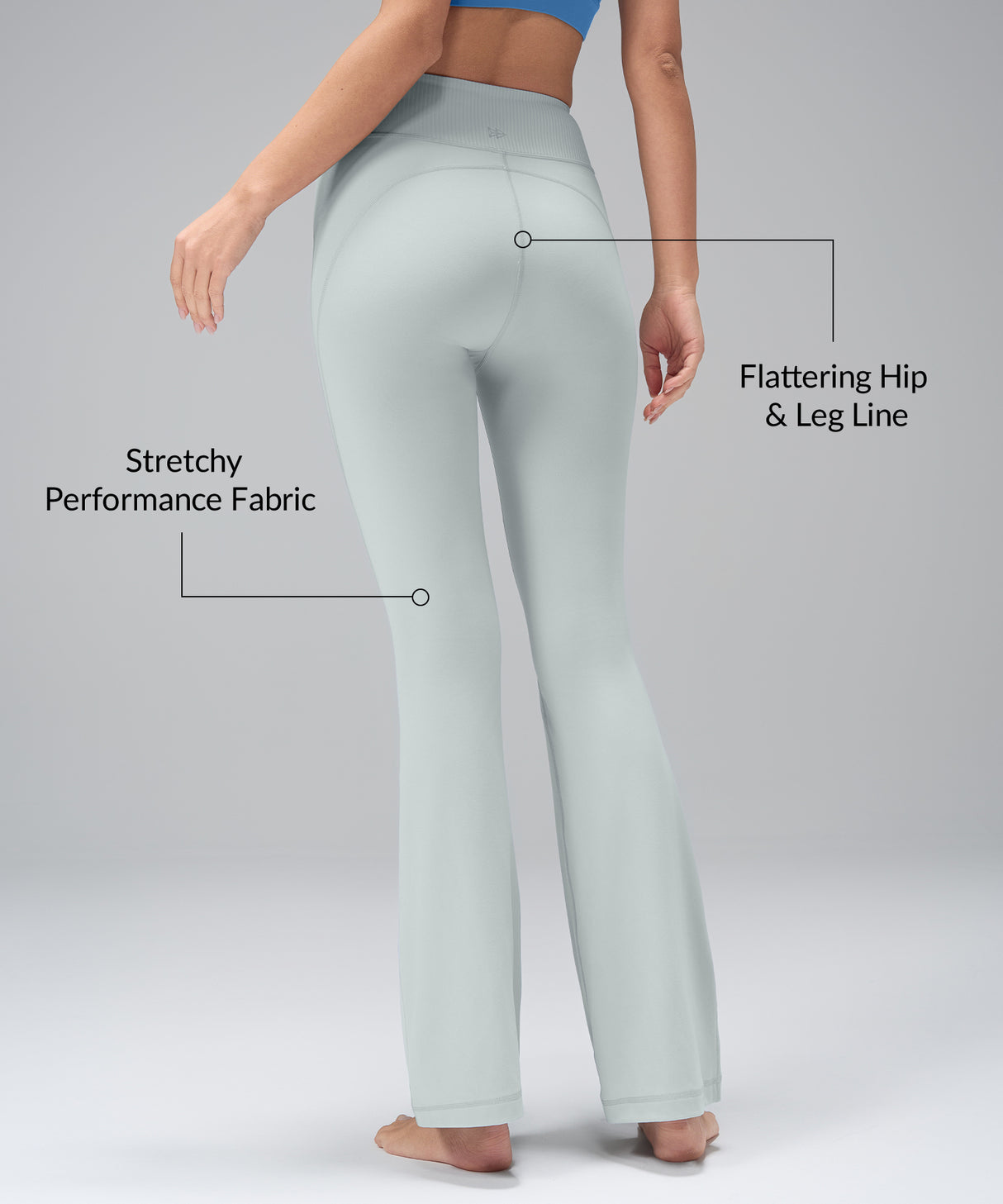 Pantaloni a zampa con vita a righe Anywhere | Pantaloni leggeri con supporto da donna Pantaloni a zampa con vita a righe Anywhere | Pantaloni leggeri con supporto da donna