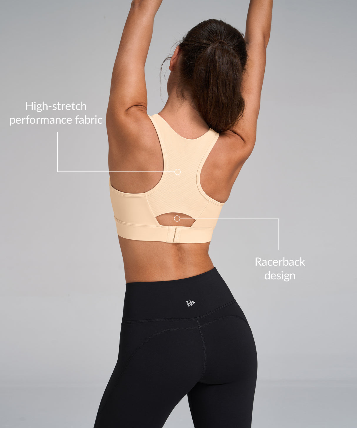 Enfold Sport-BH mit Rundhalsausschnitt und Mesh-Front | Sport-BH mit starkem Halt für Damen
