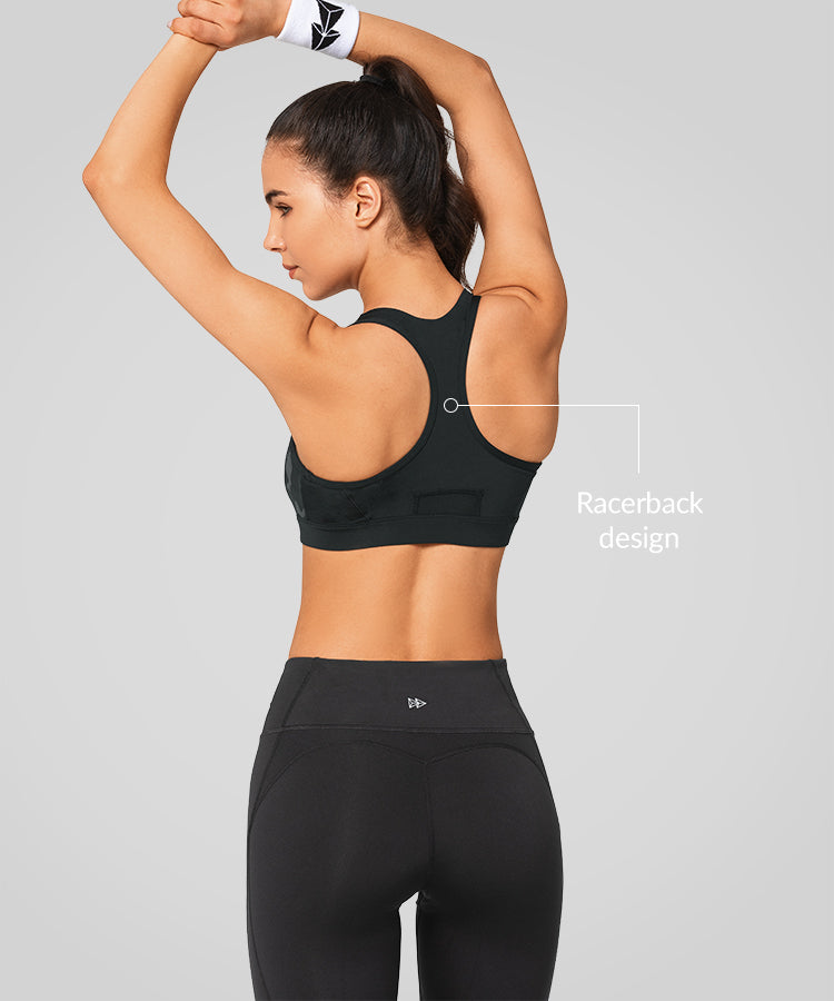 Enfold Zip Front Padded Running Bra | Women's High Support Sports Bra