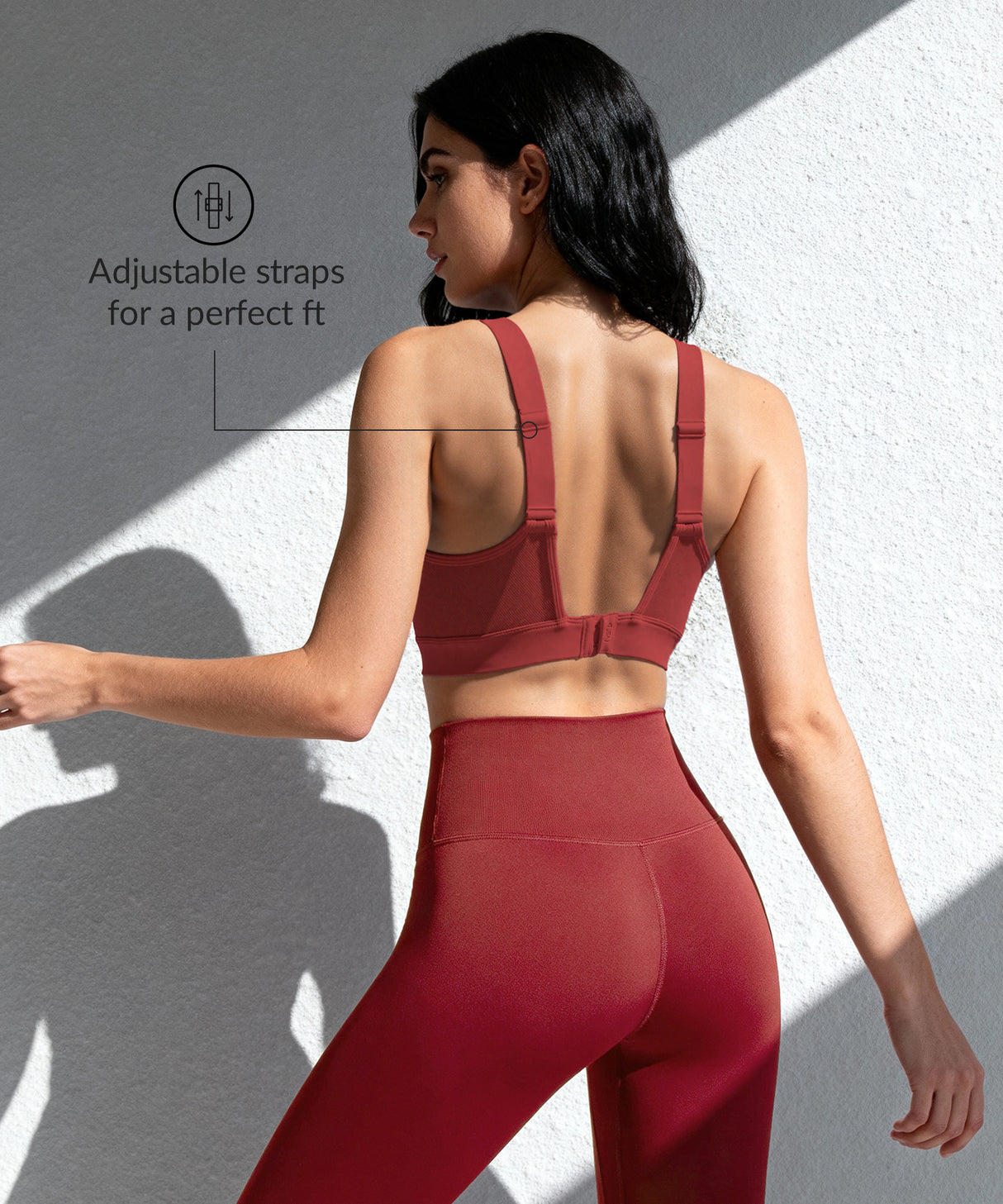 Sujetador deportivo acolchado Power Adjustable Enhance | Sujetador deportivo de sujeción media para mujer