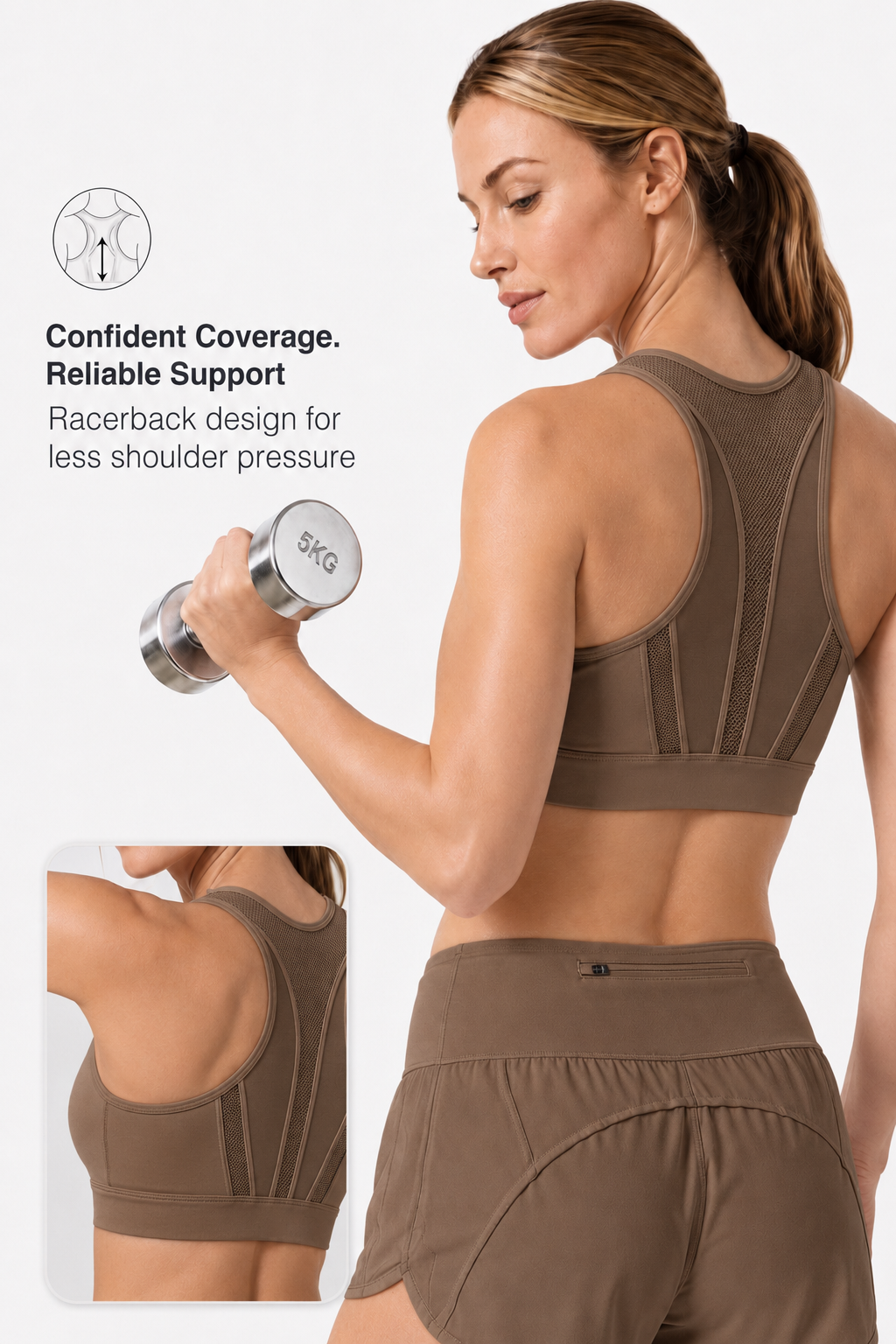 Enfold Zip Mesh gepolsterter Lauf-BH | Damen-Sport-BH mit starkem Halt