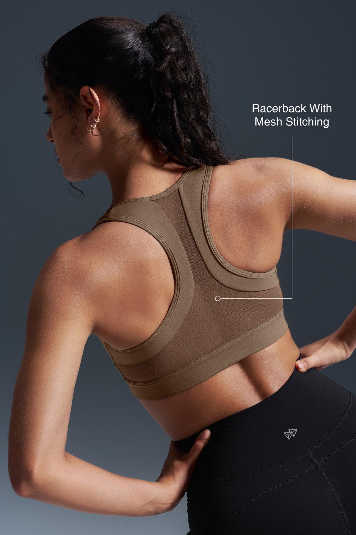 Reggiseno da corsa imbottito con schiena incrociata in rete e cerniera frontale Enfold | Reggiseno sportivo ad alto sostegno da donna