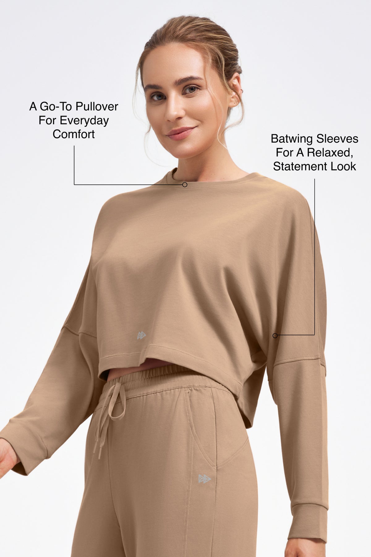 Anywhere™ Women's Cropped Batwing Sleeve Sweatshirt