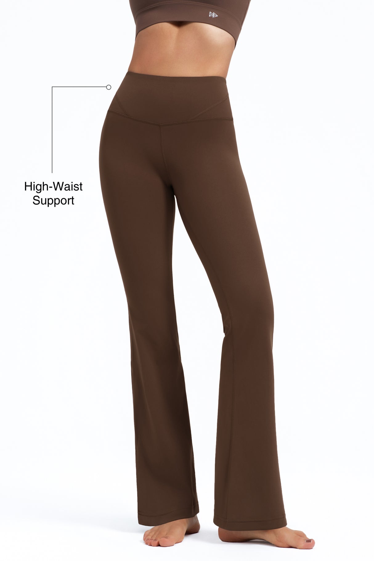 Pantalones acampanados de cintura alta con dobladillo dividido Anywhere | Pantalones de sujeción ligera para mujer