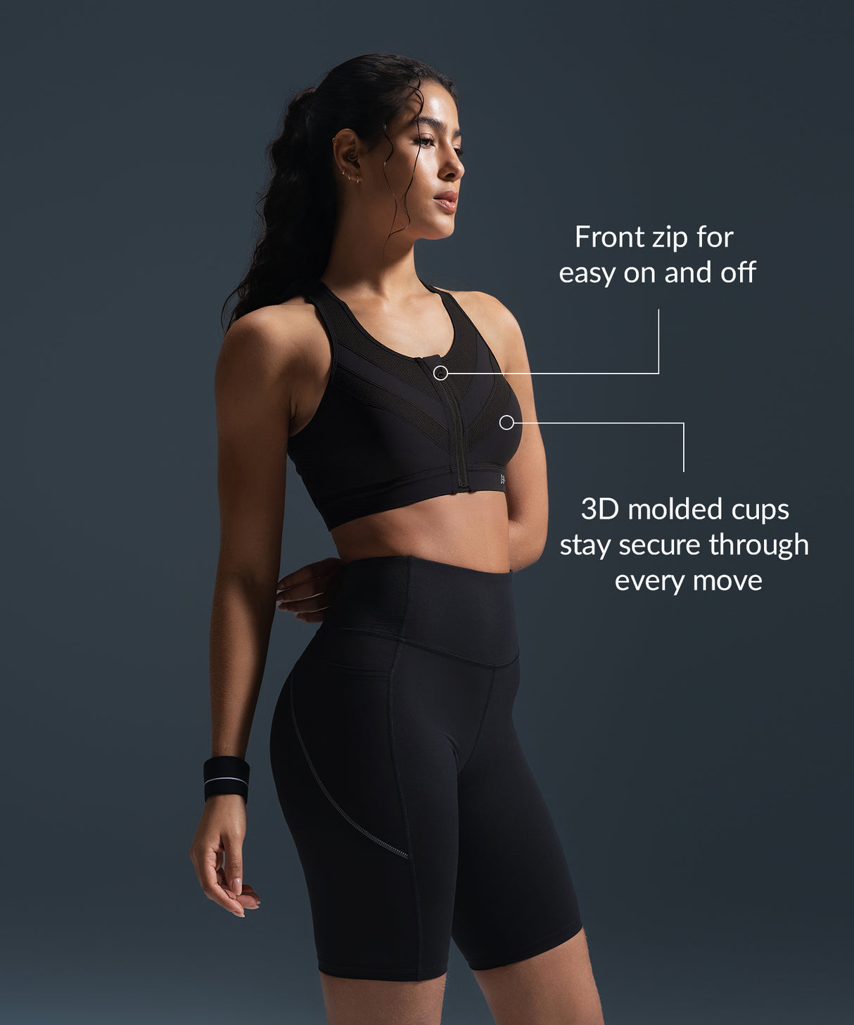 Enfold Zip-Front Breathable Racerback High-Support Bra for Larger Busts | Women's High Support Sports Bra