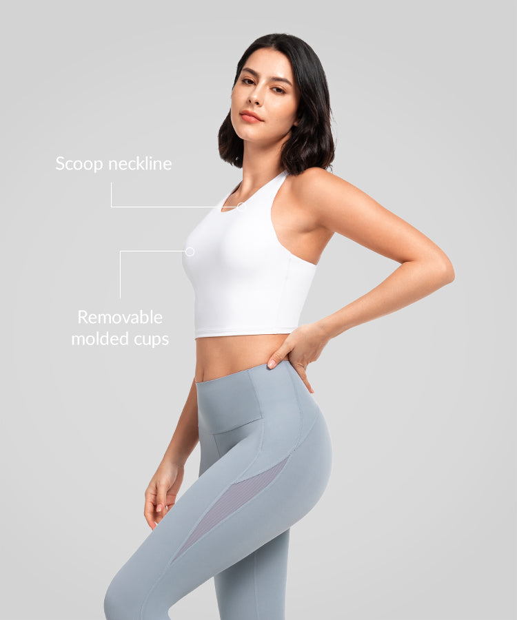 Gepolsterter Yoga-BH mit U-Ausschnitt und Riemchen | Leicht stützender Sport-BH für Damen Gepolsterter Yoga-BH mit U-Ausschnitt und Riemchen | Leicht stützender Sport-BH für Damen