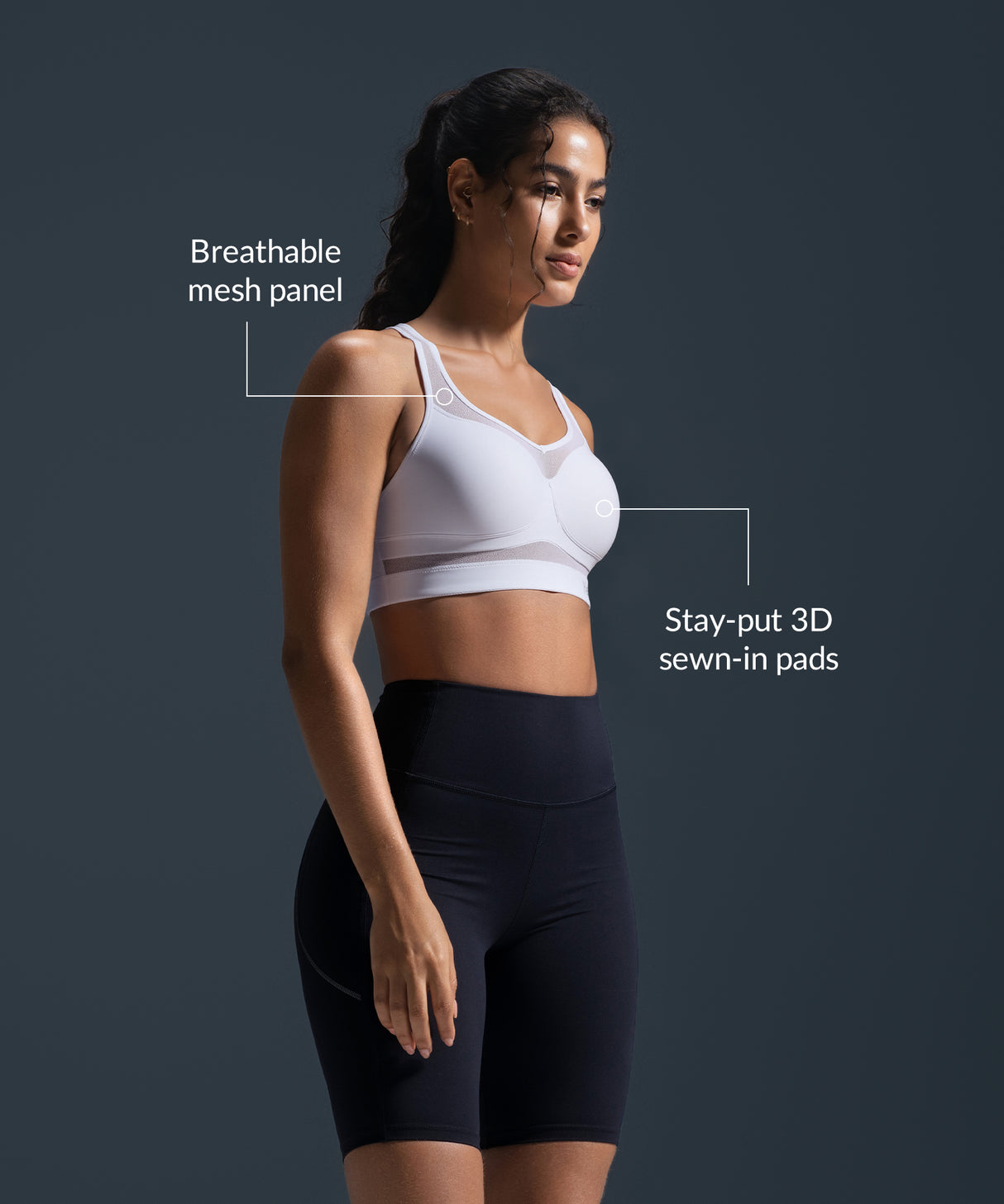 Shift Breathable Racerback High-Support Bra | High-Impact Support Best For Running, HIIT & Training