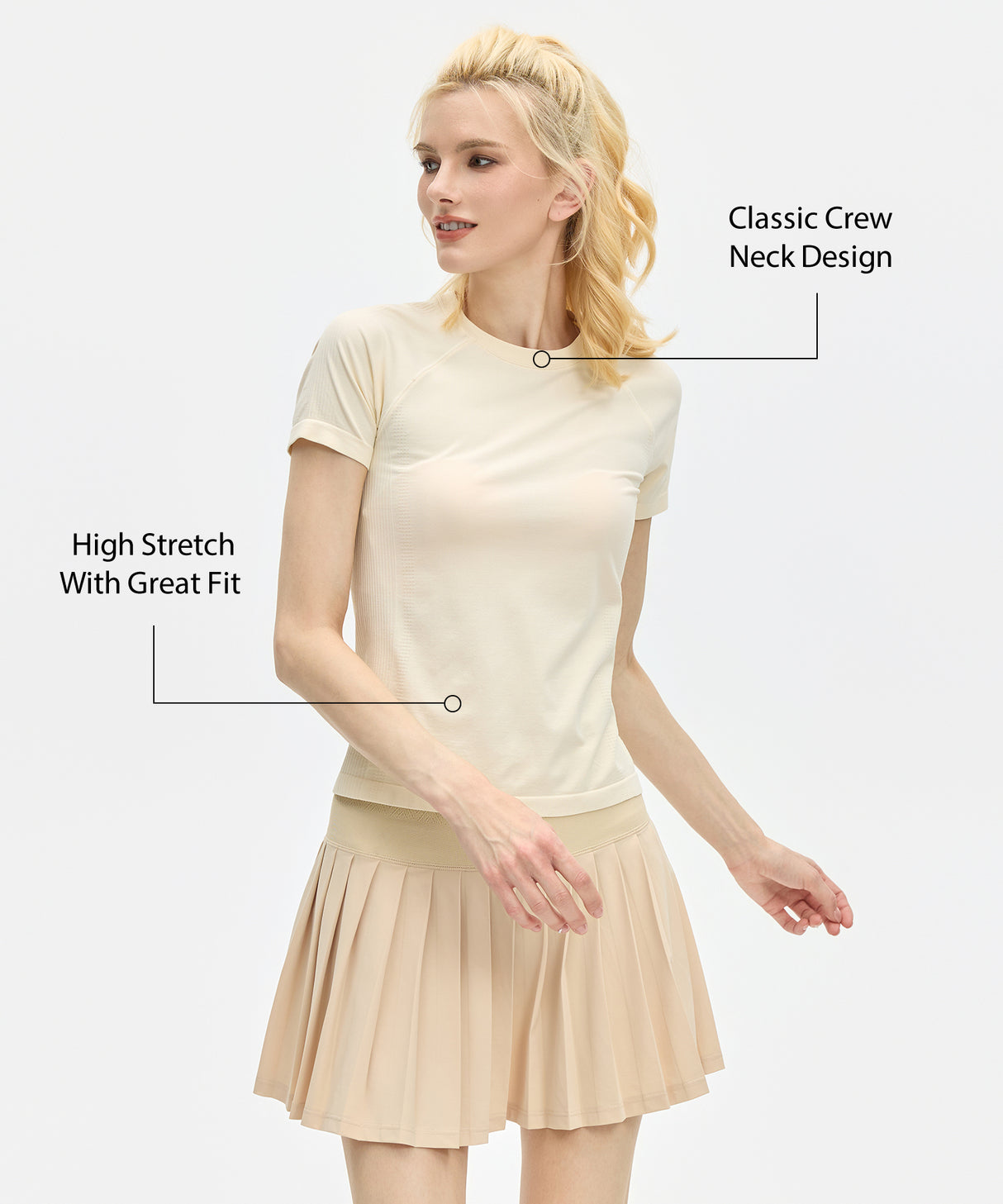 Sculpt Elastic Stretchy Slim Fit Tennis Tee| Women's Short Sleeve T-shirt Sculpt Elastic Stretchy Slim Fit Tennis Tee| Women's Short Sleeve T-shirt