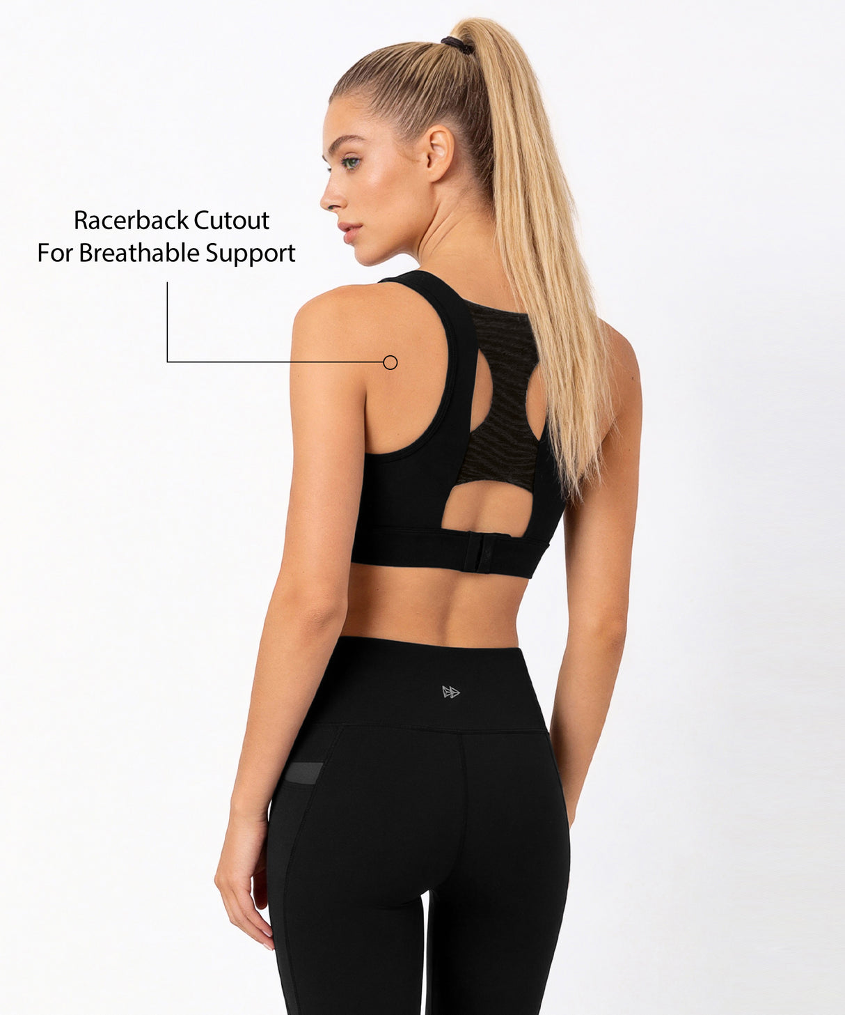 Power Racerback Mesh Full Coverage Running Bra | Women's High Support Sports Bra