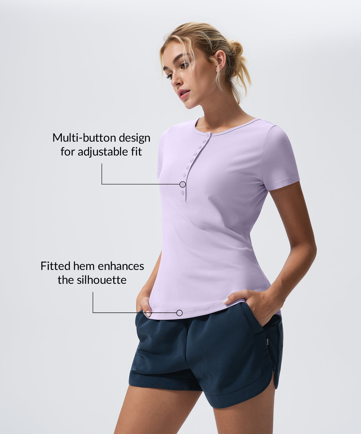 Anywhere Soft & Lightweight Basic Henley T-Shirt| Women's Short Sleeve T-shirt