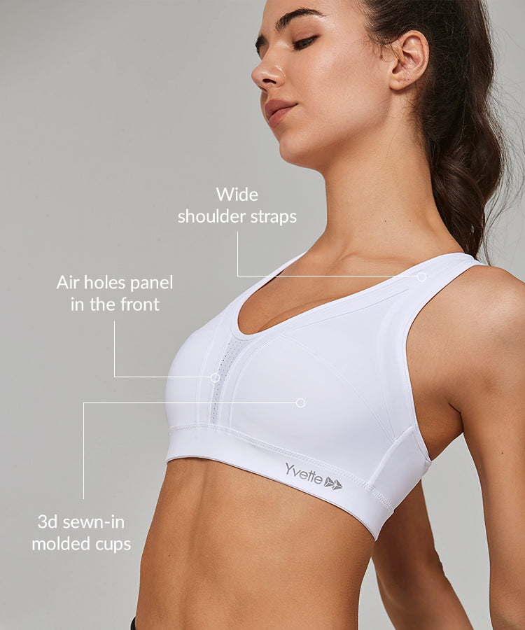 Sujetador para correr con relleno y espalda cruzada Power | Sujetador deportivo de alta sujeción para mujer