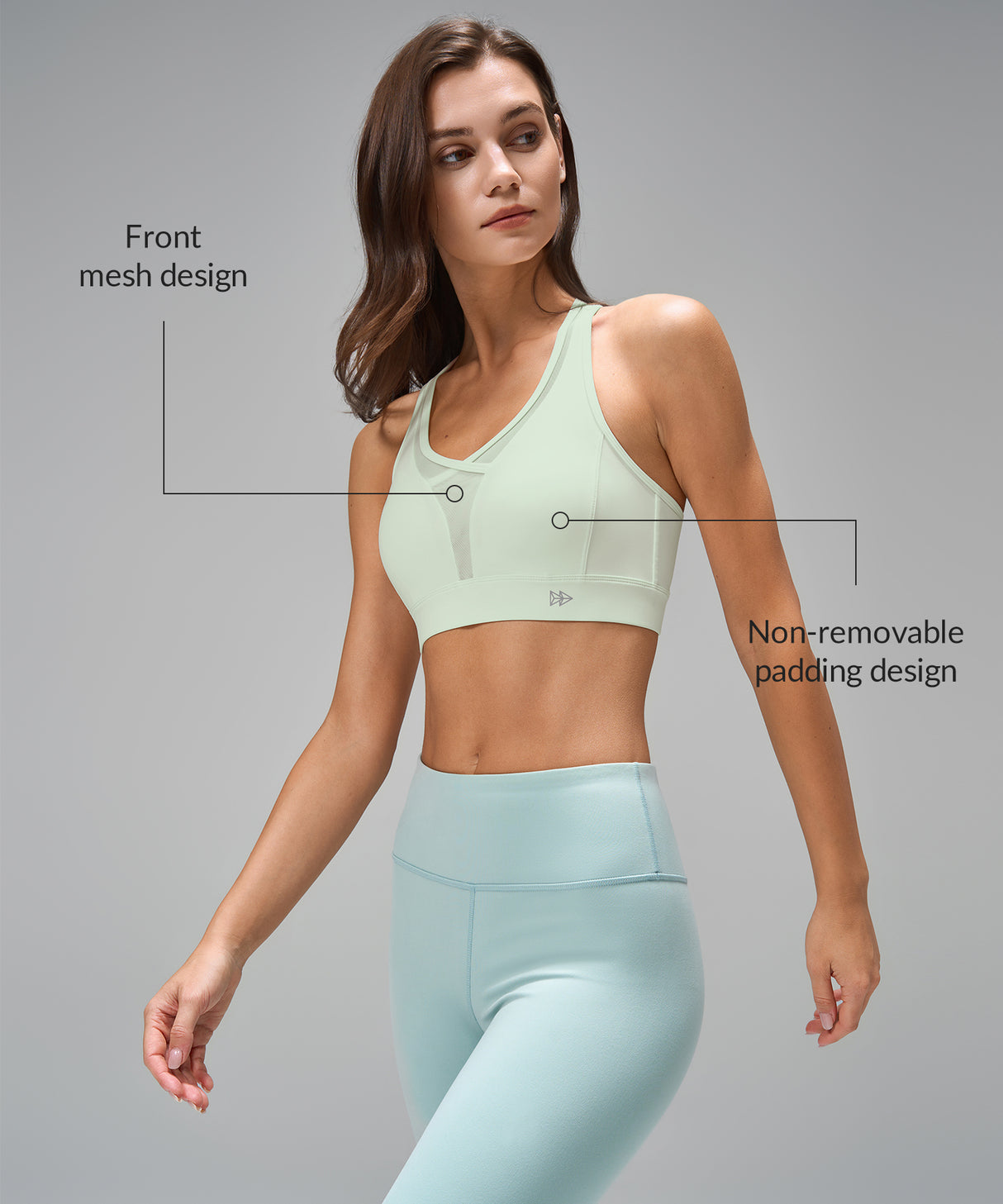 Reggiseno sportivo Power Sexy con spalline regolabili in rete sul davanti | Reggiseno sportivo ad alto sostegno da donna