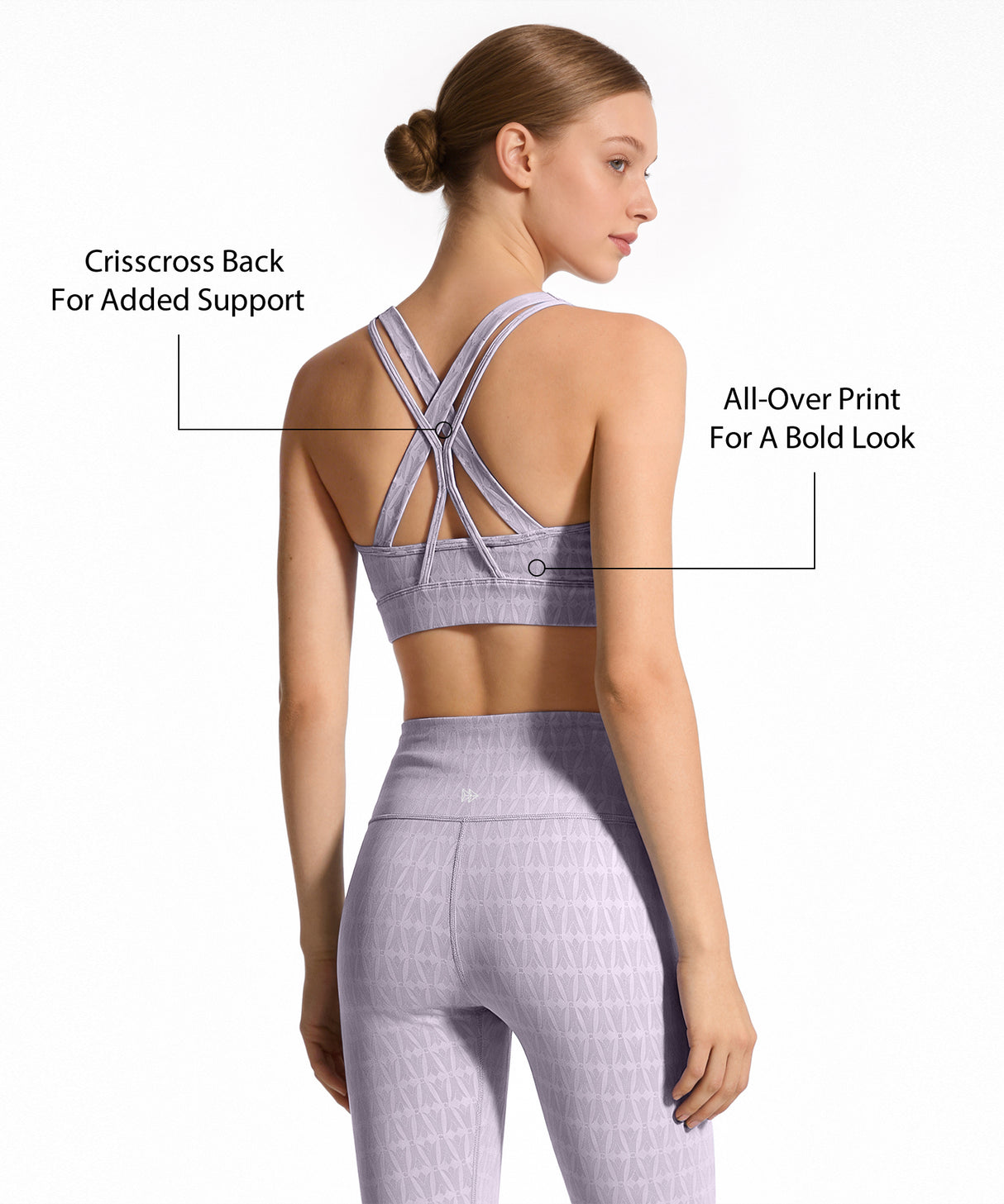 Power Zip Front Jacquard Pattern Crisscross Full Coverage Running Bra| Women's High Support Sports Bra