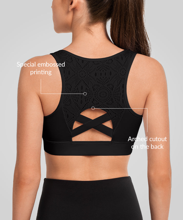 Gepolsterter Lauf-BH mit Echo Cut-Out-Design | Sport-BH mit starkem Halt für Damen