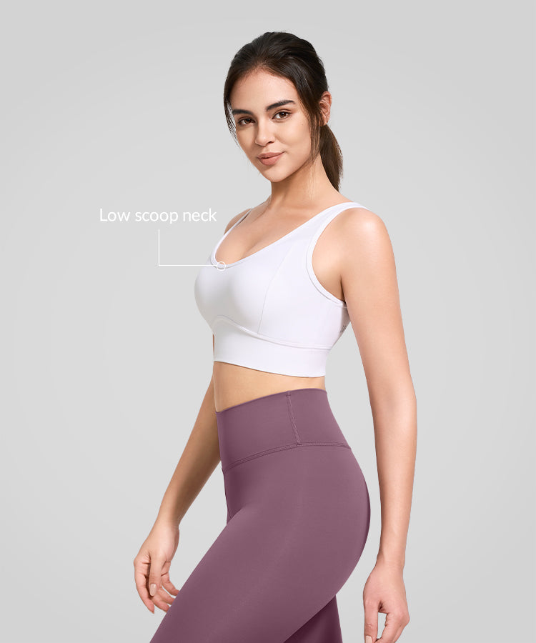 Sujetador deportivo Anywhere con escote redondo y costuras mínimas | Sujetador deportivo de sujeción ligera para mujer