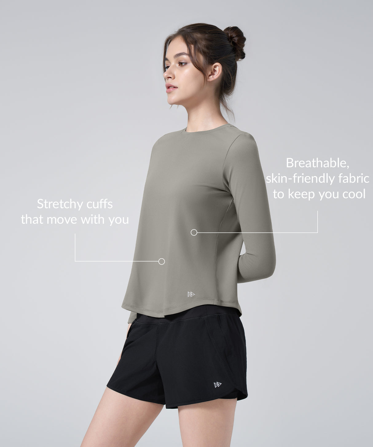 Anywhere Einfarbiges Langarmshirt | Damen Langarm T-Shirt