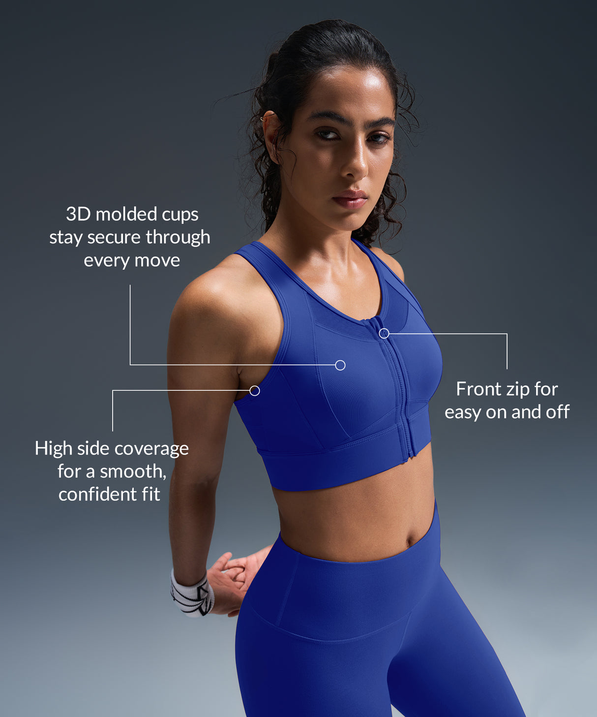 Sculpt Zip Mesh Racerback gepolsterter Lauf-BH | Damen-Sport-BH mit starkem Halt Sculpt Zip Mesh Racerback gepolsterter Lauf-BH | Damen-Sport-BH mit starkem Halt