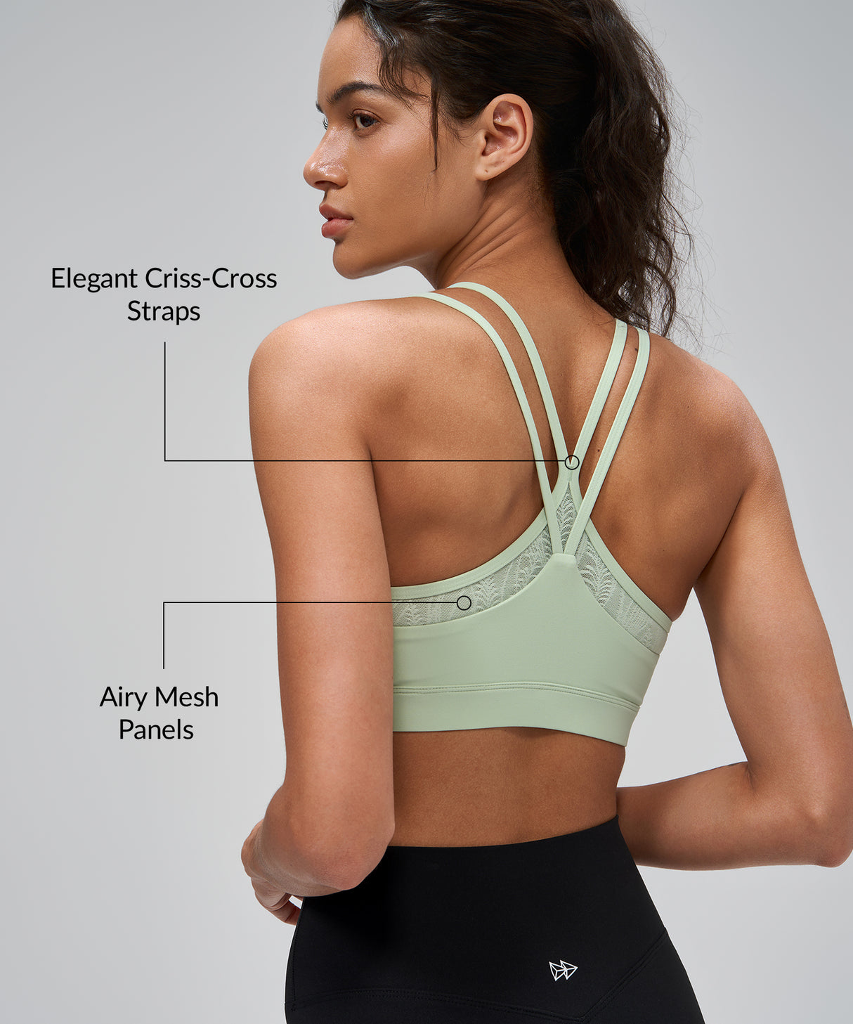 Anywhere Stretch Criss-Cross Mesh Yoga Bra| Women's Light Support Sports Bra