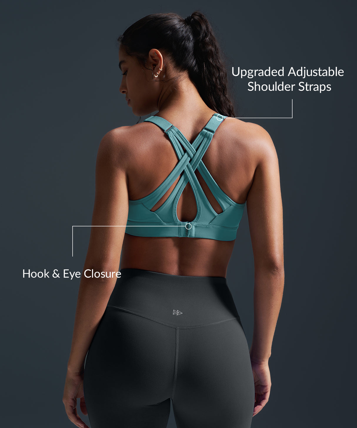 Sujetador deportivo con acolchado cruzado y ajuste eléctrico para correr | Sujetador deportivo de alta sujeción para mujer