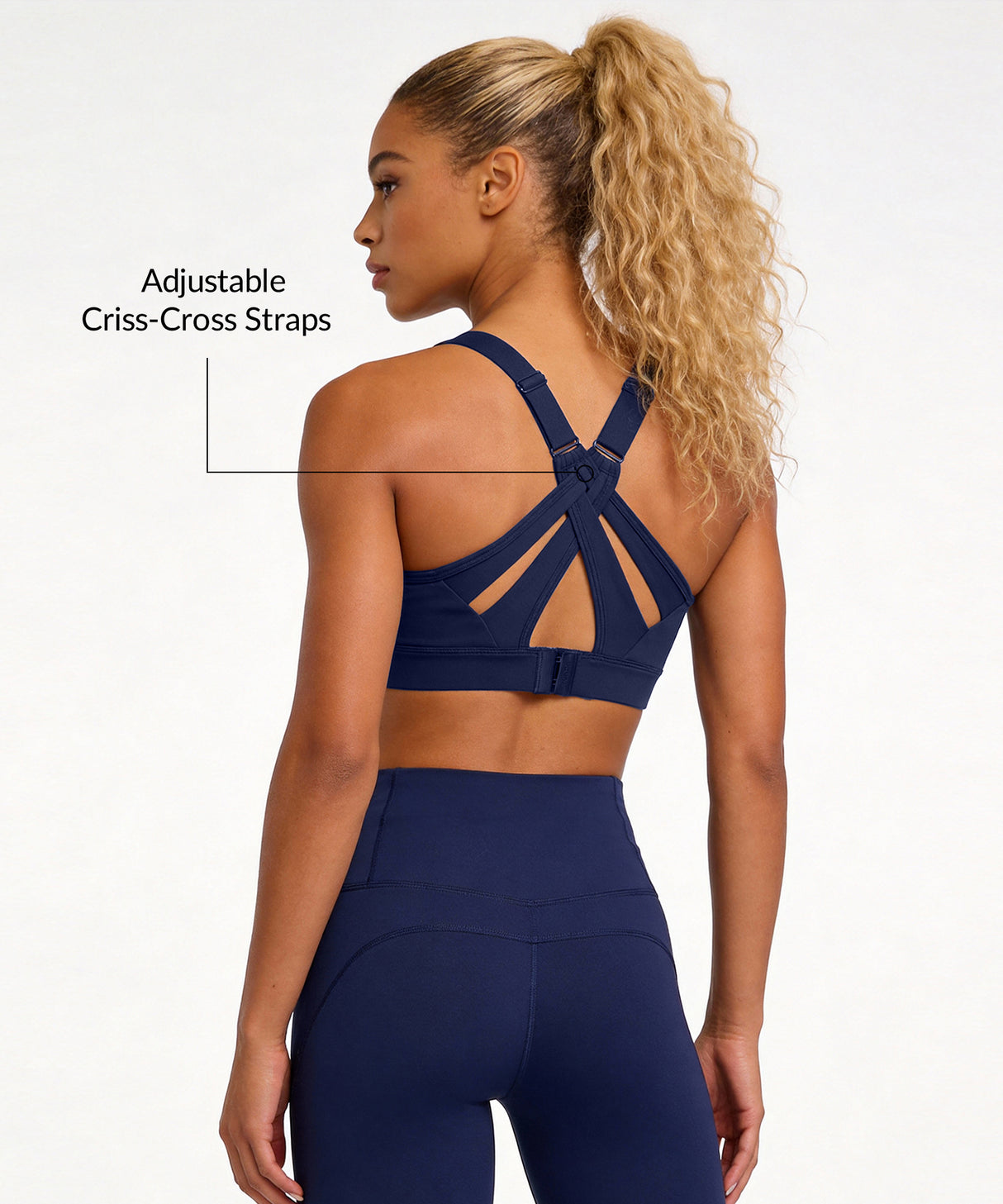 Power Adjustable Crisscross Padded Running Bra | Women's High Support Sports Bra