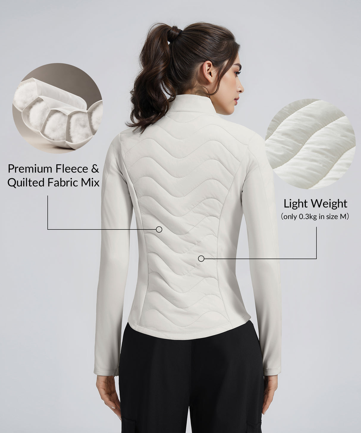 Chaqueta ligera de polar acolchada con cremallera para cualquier ocasión | Chaquetas para mujer Chaqueta ligera de polar acolchada con cremallera para cualquier ocasión | Chaquetas para mujer