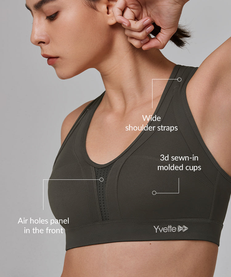 Power Cross Back Padded Running Bra | Women's High Support Sports Bra