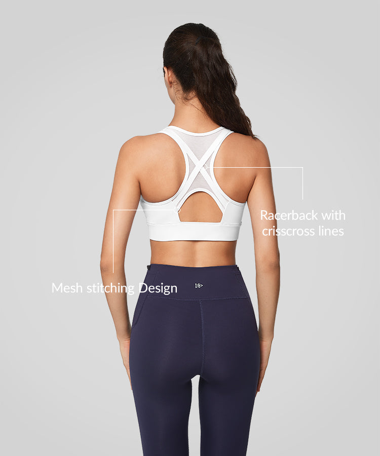 Sujetador para correr con espalda cruzada Power Cross | Sujetador deportivo de alta sujeción para mujer