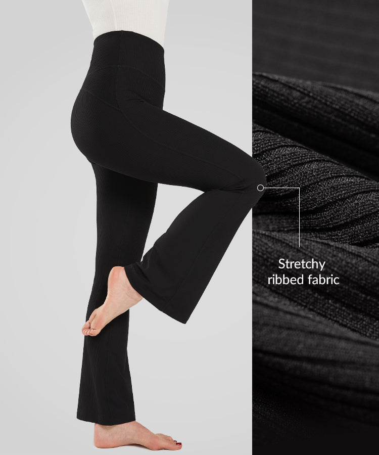 Echo Ribbed Stretchy Tummy Control Leggings 29'' | Women's Light Support leggings