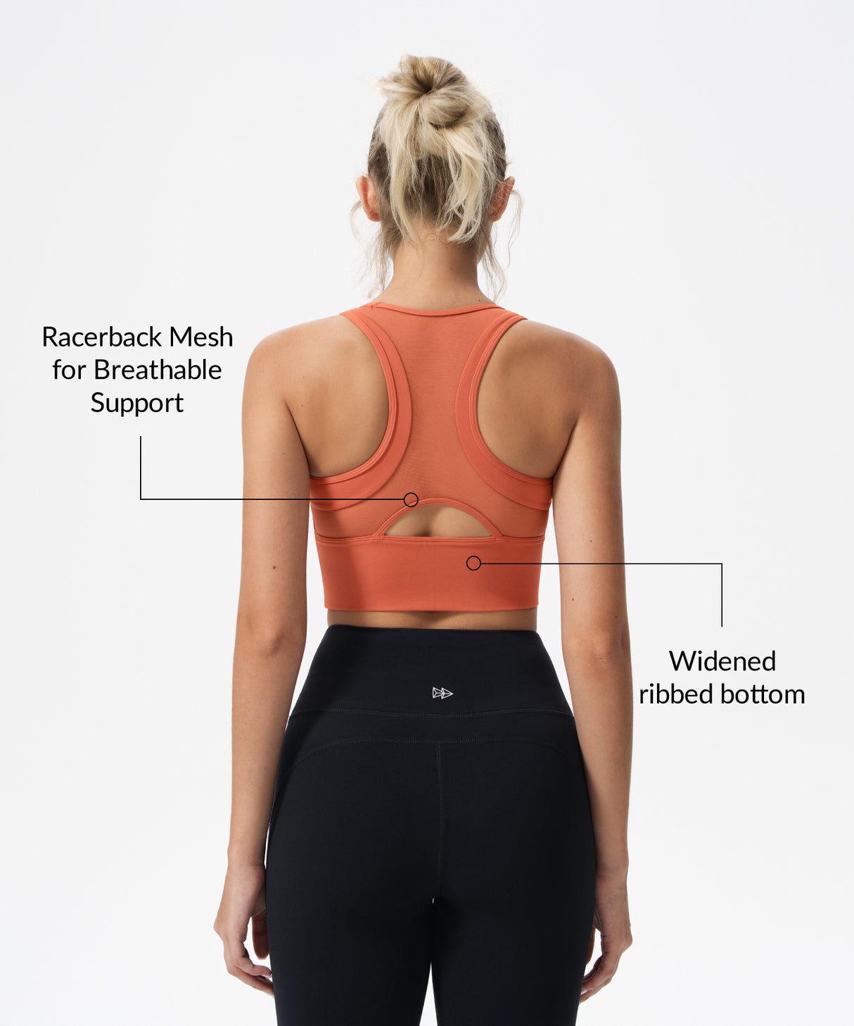 Echo Deep V-Neck Mesh Longline Padded Yoga Bra | Women's Light Support Sports Bra