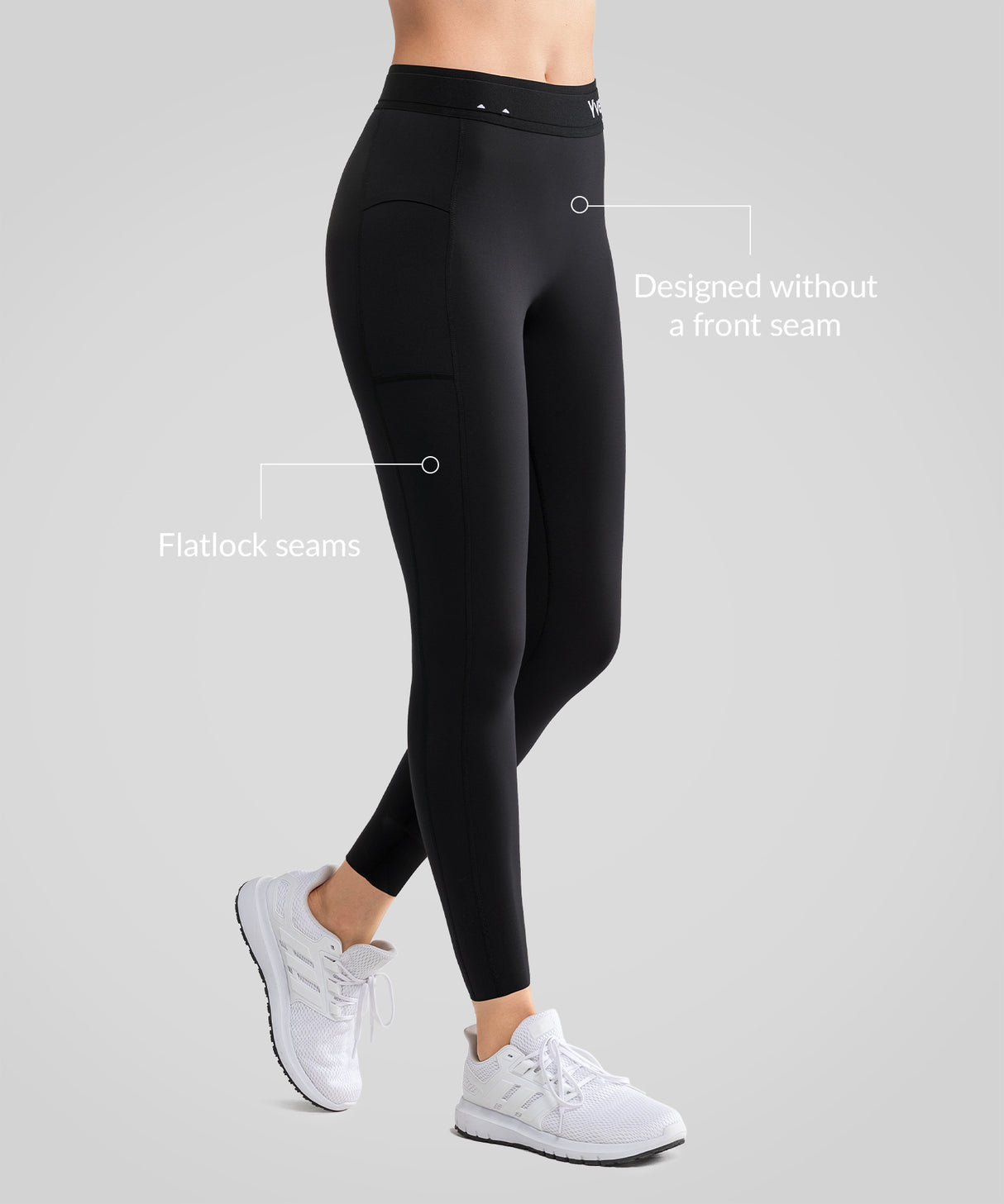 Power High Waist Logo Pockets Lined Running Leggings 24'' | Women's High Support Leggings