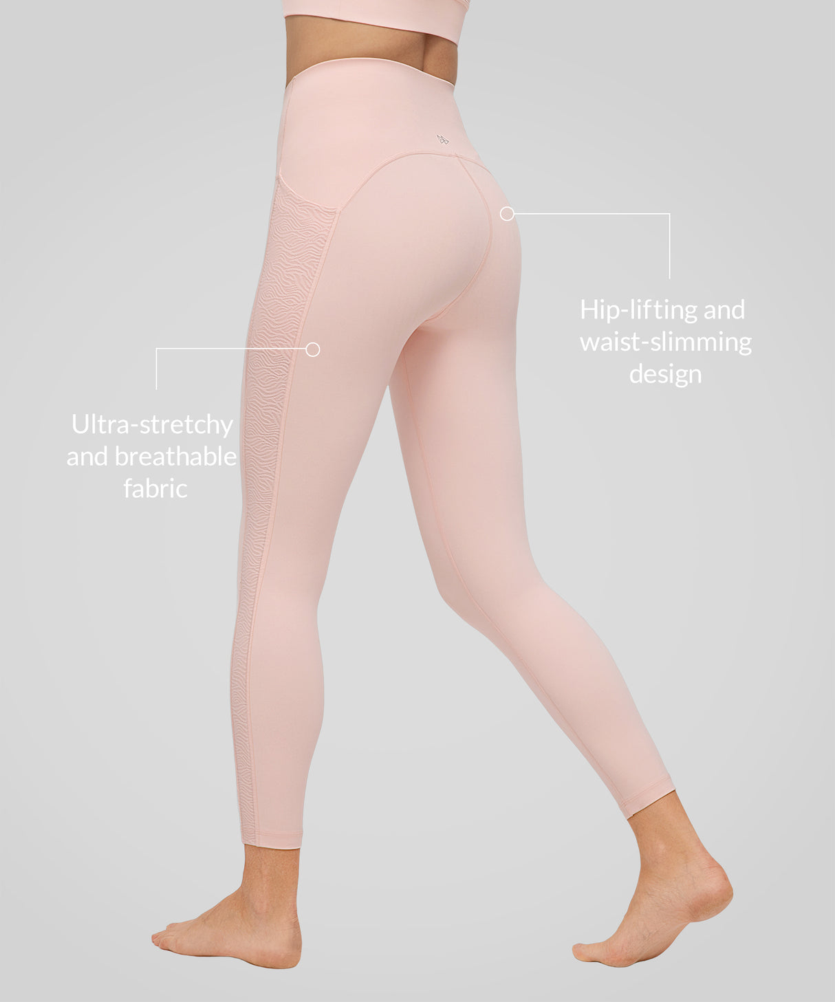 Atmungsaktive Leggings mit seitlichem Mesh-Logo-Print, 25 Zoll | Leicht stützende Leggings für Damen