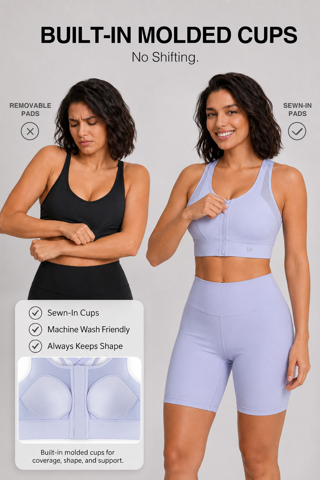 Power™ Cross Racerback Running Bra | Women's High Support Sports Bra