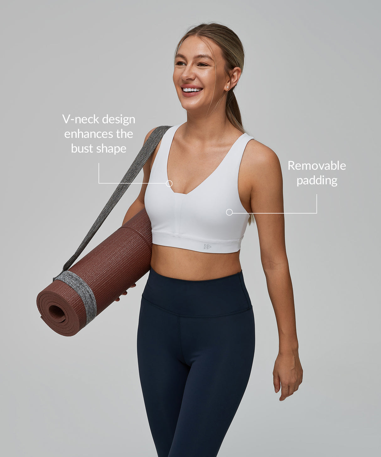 Anywhere V-neck Cross back Longline Yoga Bra| Women's Light Support Sports Bra