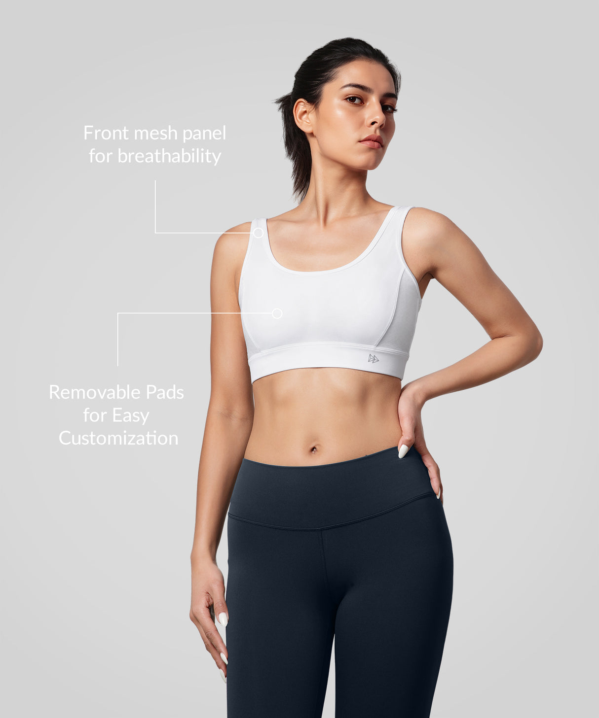 Shift Jacquard Mesh Yoga Bra with Wide Straps & Removable Pads | Women's Light Support Sports Bra