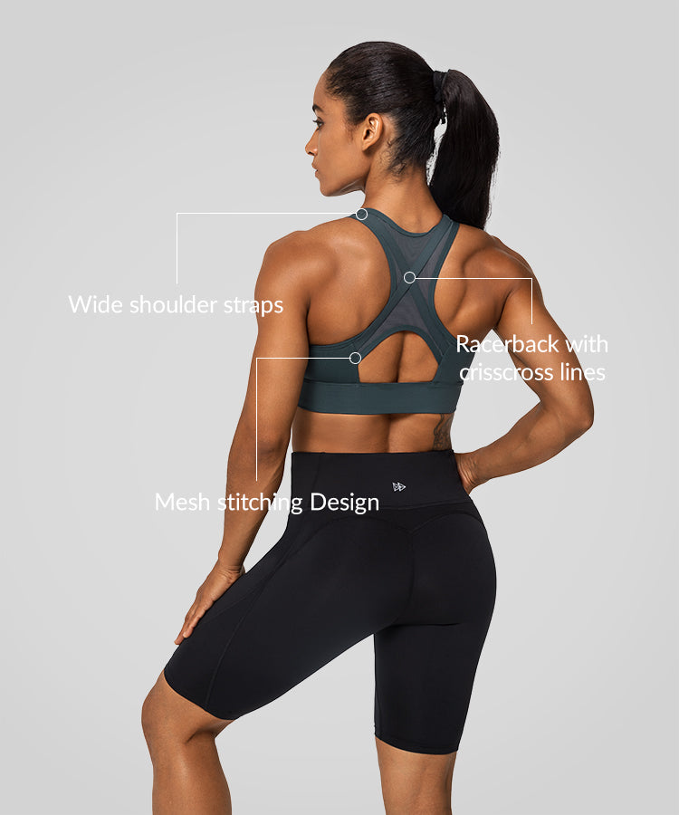 Sujetador para correr con espalda cruzada Power Cross | Sujetador deportivo de alta sujeción para mujer