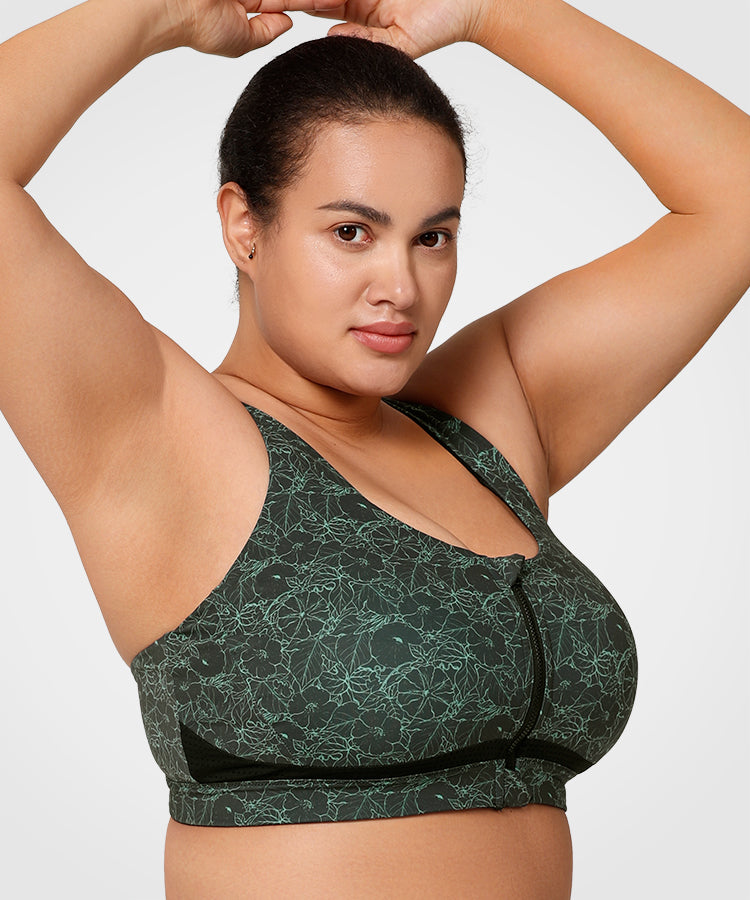 Power Zip Front Criss Cross Padded Running Bra | Women's High Support Sports Bra Power Zip Front Criss Cross Padded Running Bra | Women's High Support Sports Bra