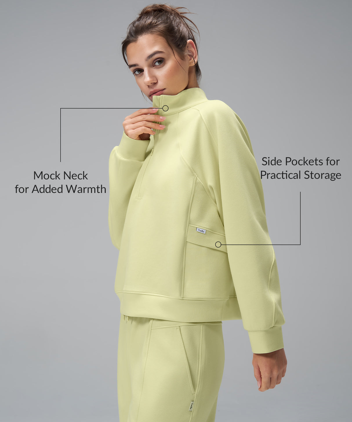 Anywhere Half-Zip Mock Neck Pockets Sweatshirt | Women's Sports Sweatshirt Anywhere Half-Zip Mock Neck Pockets Sweatshirt | Women's Sports Sweatshirt