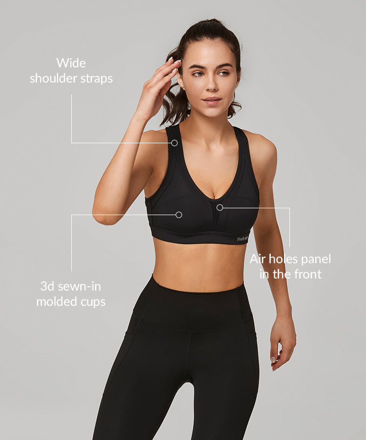 Power Cross Back Vadderad Löpar-BH | Sport-BH med Högt Stöd för Damer