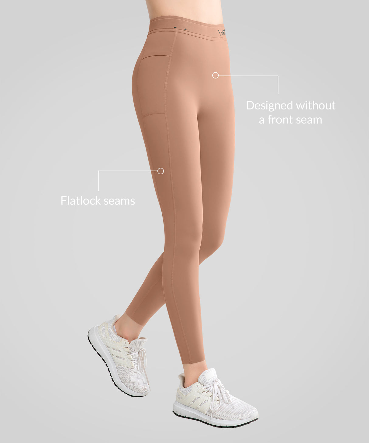 Power High Waist Logo Pockets Lined Running Leggings 24'' | Women's High Support Leggings