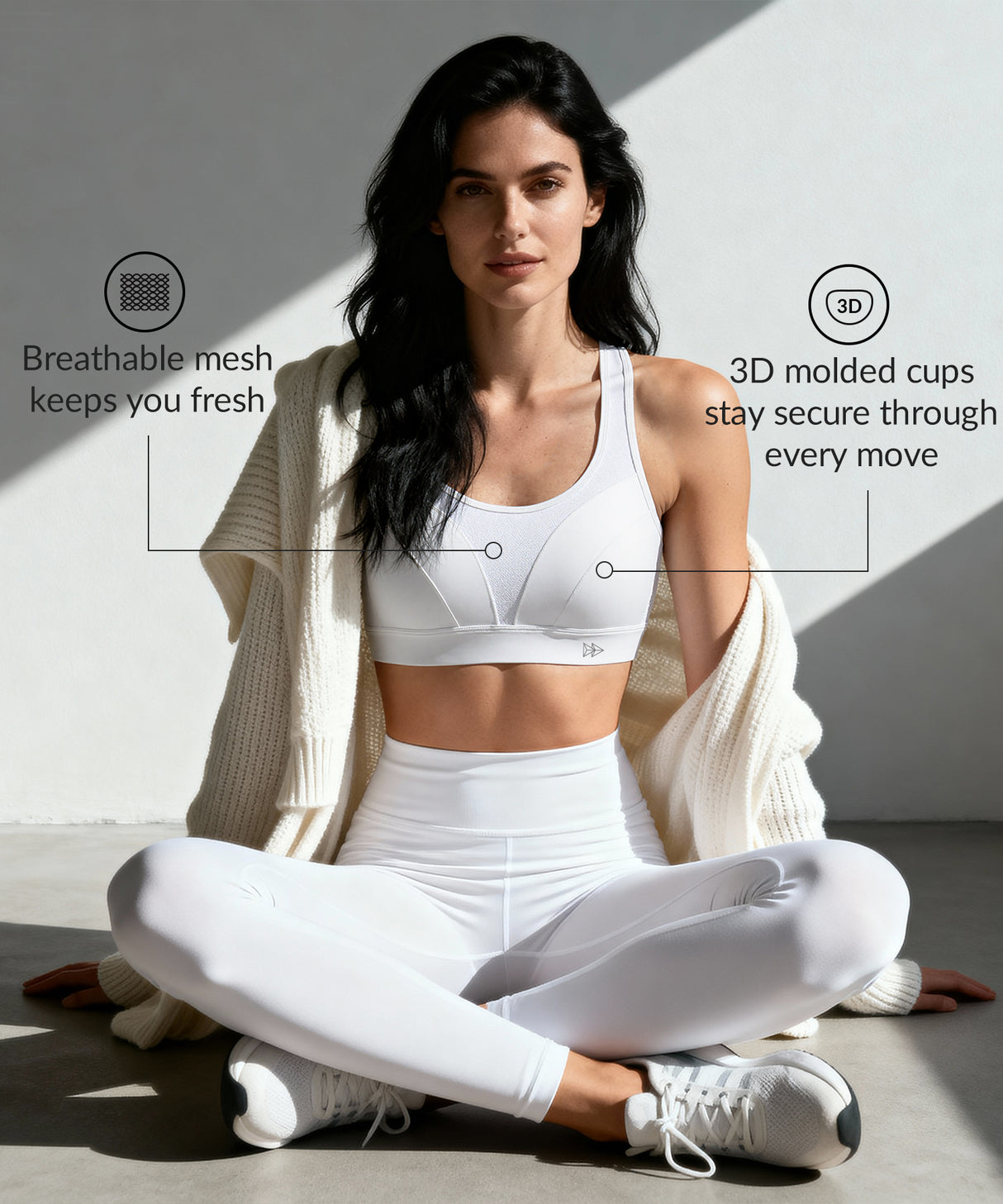 Reggiseno da corsa imbottito regolabile Power Enhance | Reggiseno sportivo da donna con supporto medio