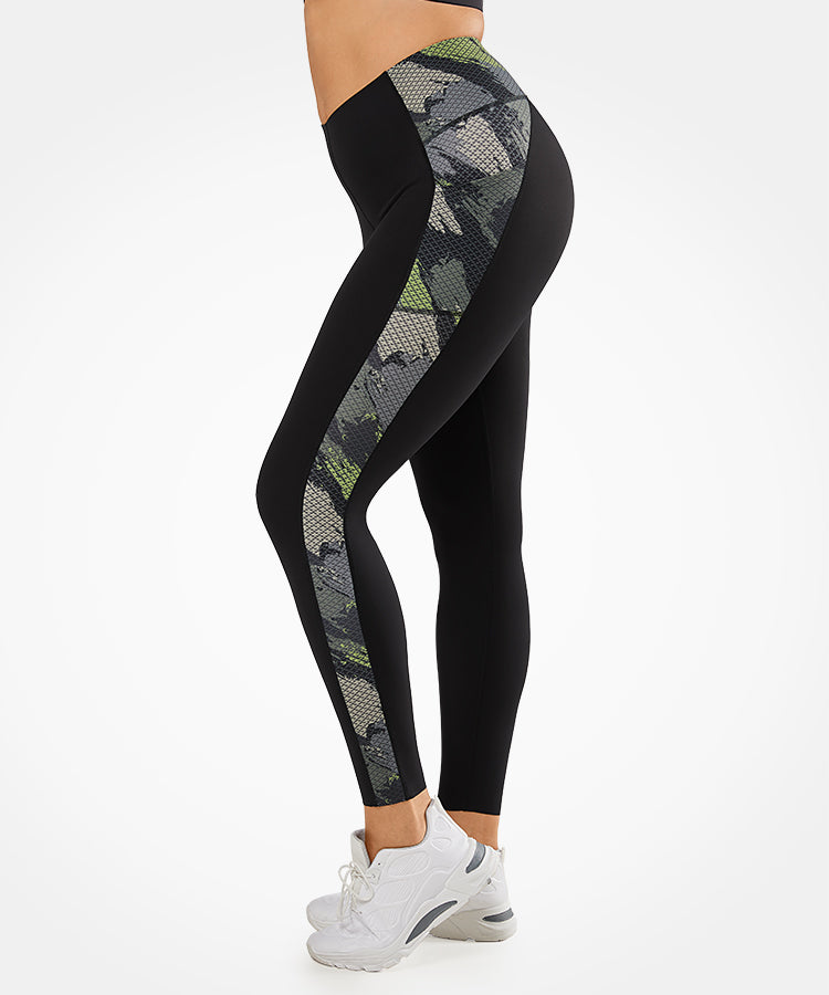 Echo Camouflage Pockets Stretchy Running Leggings | Women's High Support Leggings